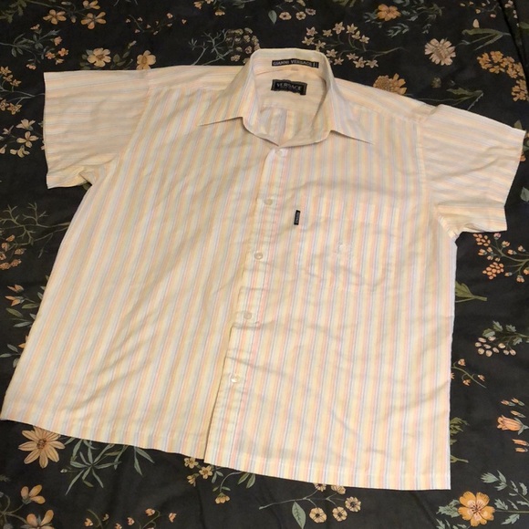 Versace Pastel Stripe Breezy Button-Up - Picture 1 of 10